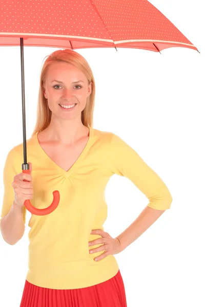 Frau mit Regenschirm — Stockfoto