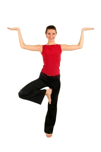 Жінка в позі йоги — стокове фото