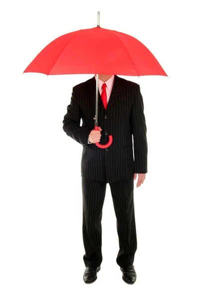 Businessman with an umbrella — Stock Photo, Image