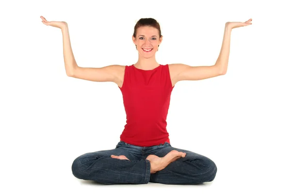 Mujer en pose de yoga — Foto de Stock