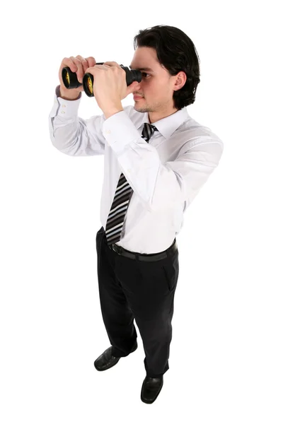 Homem de negócios com binóculos Imagem De Stock