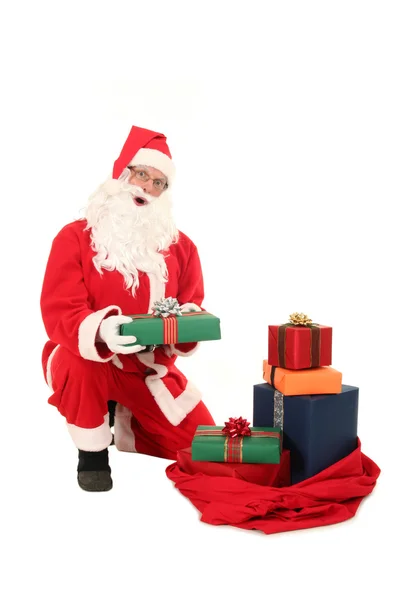 산타 클로스와 크리스마스 선물 스톡 사진