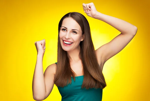 Woman with arms raised — Stock Photo, Image