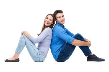 Sırt sırta oturan çift