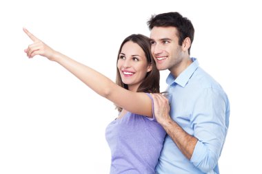 genç bir çift işaret