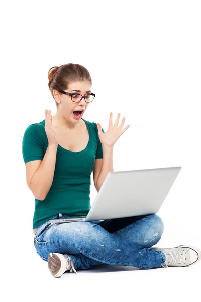 Woman Looking At Laptop — Stock Photo, Image