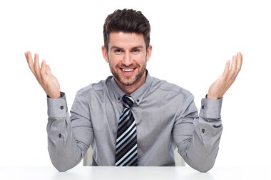 El hareketi mutlu iş adamı