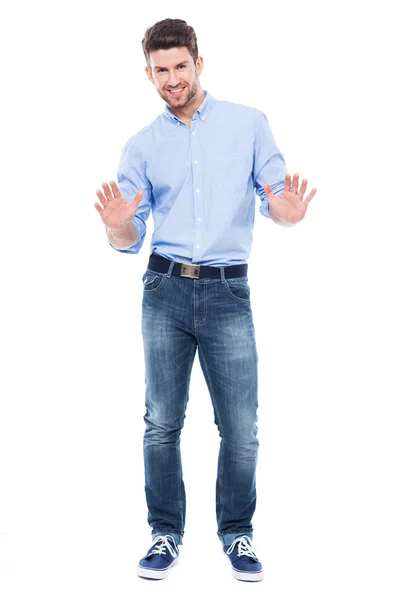 Muž při zastavení gesto — Stock fotografie