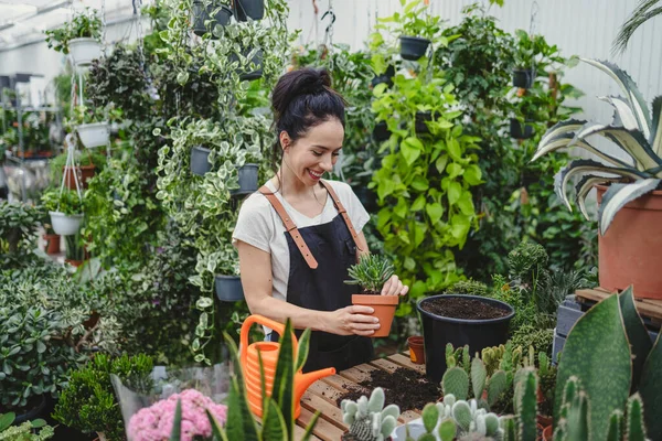 Woman Working Garden Center — Stock Photo, Image