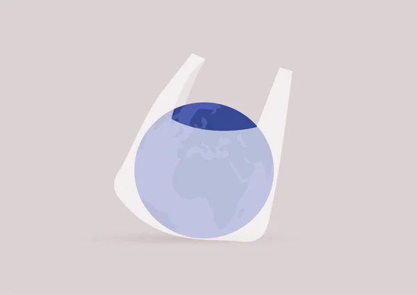 지구의 비닐봉지 생태학적 개념에 문제에 — 스톡 벡터
