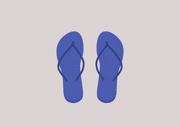 Een Paar Teenslippers Zomerschoeisel Van Rubber — Stockvector