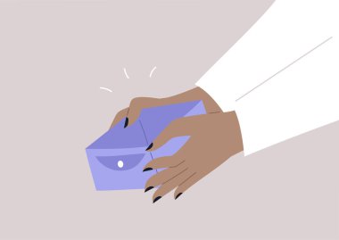 Eller boş bir cüzdan açıyor, maddi sorunlar var, para yok.