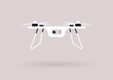 Yüzeyde süzülen bir insansız hava aracı görüntüsü, modern teknolojiler.