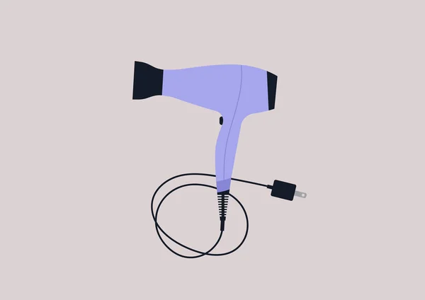带脐带 理发店器具的独立吹风机 — 图库矢量图片