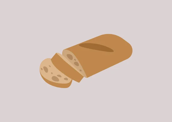 Pão Caseiro Sem Glúten Cortado Pedaços — Vetor de Stock