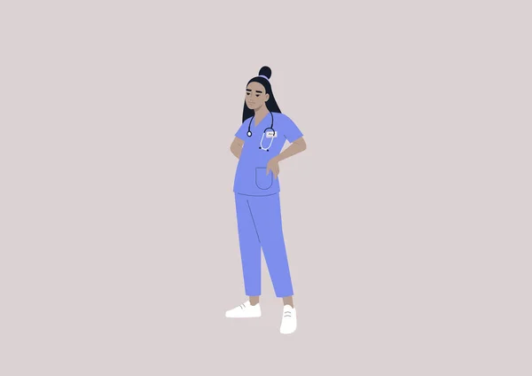 Молодая Азиатская Женщина Врач Форме Здравоохранении Медицине — стоковый вектор