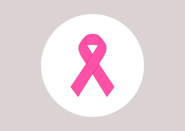 Pink Ribbon Breast Cancer Awareness Symbol — Stock Vector