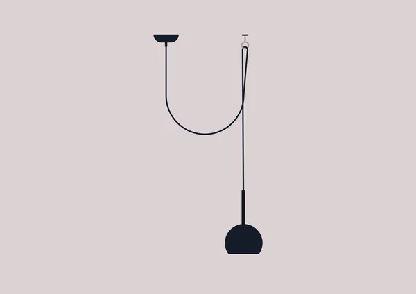 Simple Loft Lamp Long Wire Hanging Ceiling — ストックベクタ