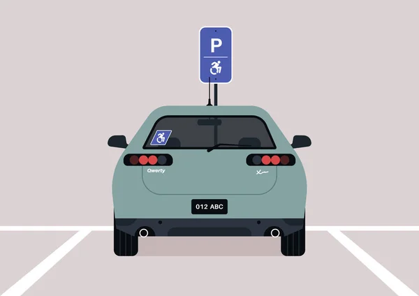 Accessible Parking Lot Person Disabilities City Services — Vetor de Stock