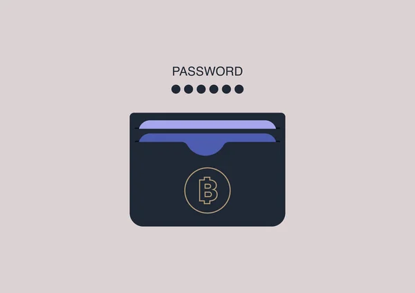 Crypto Currency Wallet Password Concept Protected Account — Stock Vector