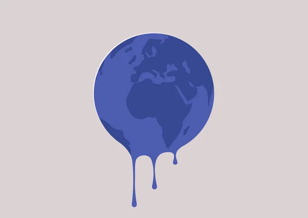 Küresel Isınma Felaketi Iklim Değişikliği Sorunu Dünya Nın Erimesi — Stok Vektör