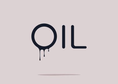 Damlayan bir yağ işareti, grafik bir logo.