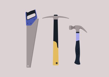 Bir hırdavatçı, bir toplayıcı, bir el testeresi ve bir çekiç.