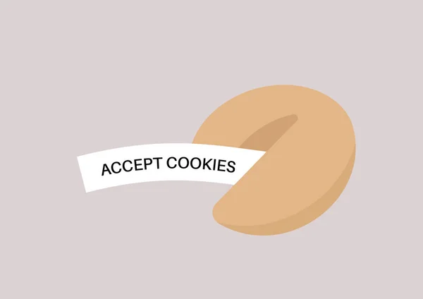 Fortune Cookie Prophesy Sign Accept Cookies — ストックベクタ