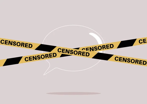 Speech Bubble Yellow Tape Censorship Concept — Stockvektor