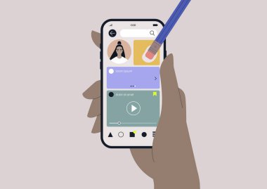 A social media censorship concept, a personal profile erased with a pencil eraser