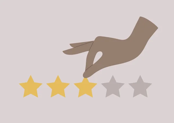 Rate Concept Hand Holding Star Costumer Service Quality — Archivo Imágenes Vectoriales