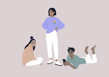 A group of teenagers hanging out together, diversity and multiculturalism