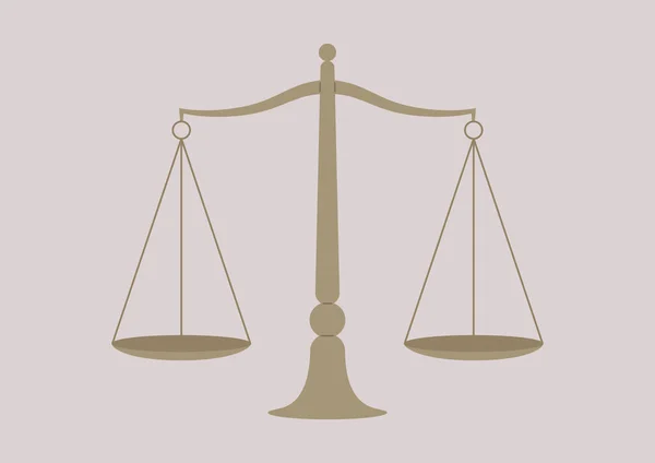 Антикварні Металеві Ваги Концепція Справедливості Справедливості Баланс Рівність — стоковий вектор