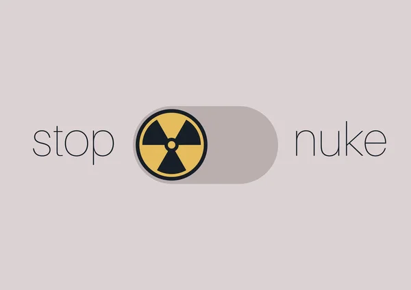 Een Atoombom Activering Schuifbalk Wereld Nucleaire Oorlog Bedreiging — Stockvector
