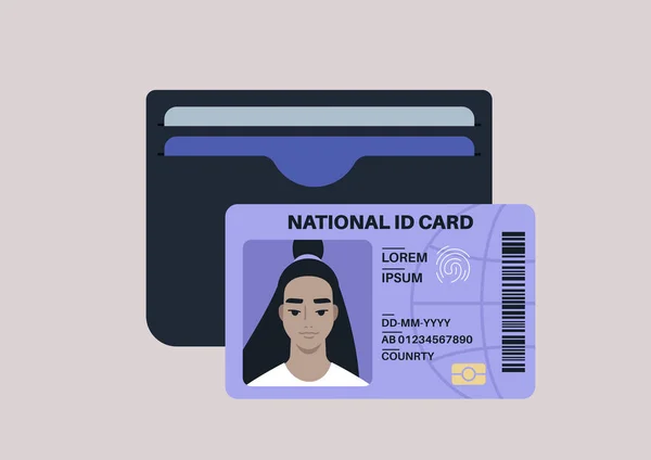 Simple Titular Tarjeta Negra Con Tarjetas Crédito Débito Plástico Interior — Vector de stock