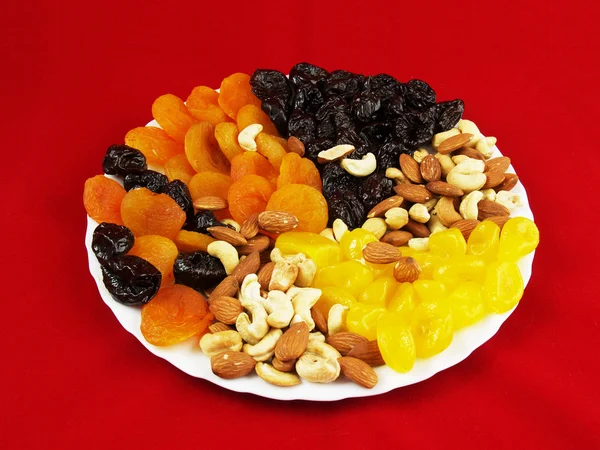 Dried fruits with nuts — Stock Photo, Image