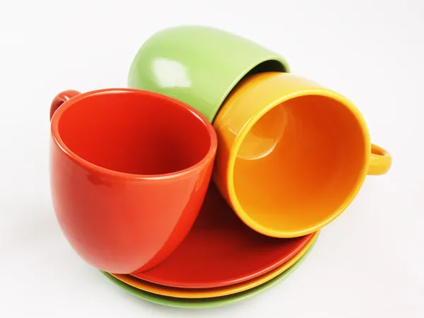Συλλογή από πολύχρωμα πιάτα — Φωτογραφία Αρχείου