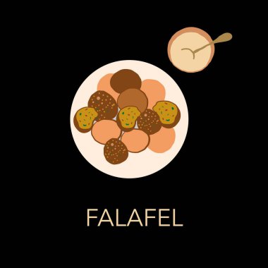Beyaz tabakta nefis vejetaryen falafel.