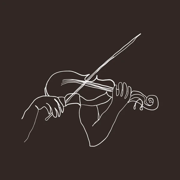 用白线画弓箭的小提琴 — 图库矢量图片