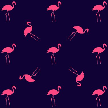 Flamingo pürüzsüz desenli düz vektör Şirin Alev