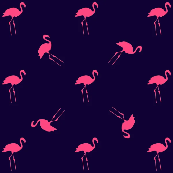 Flamingo patrón inconsútil vector plano Cute Flaming — Archivo Imágenes Vectoriales