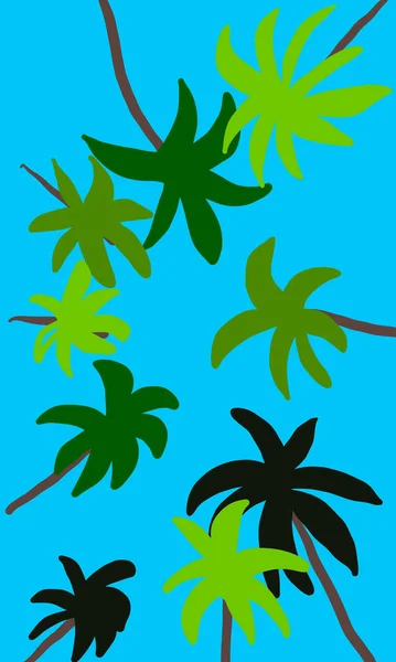 蓝天上的棕榈树 — 图库矢量图片