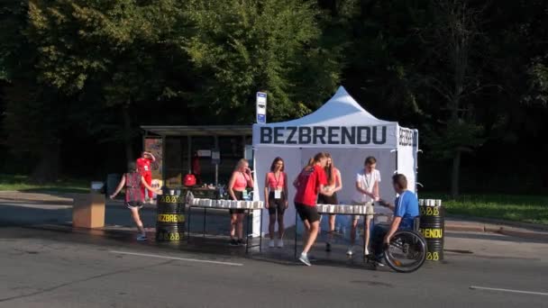 Ukraina Winnica Sierpnia 2021 Bieg Maratonu Wyścig Ludzi Rywalizujących Kondycji — Wideo stockowe