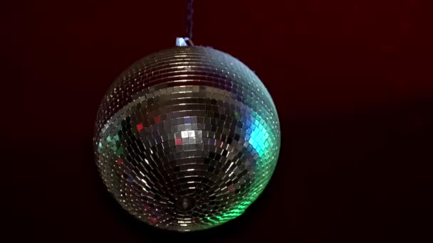 Rotating Sparkling Mirror Disco Ball Concept Night Party — Stock Video