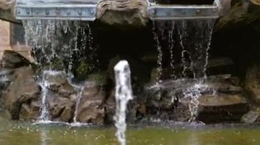 A beautiful fountain on the Bruhl Terrace on a summer's day in Dresden Germany.