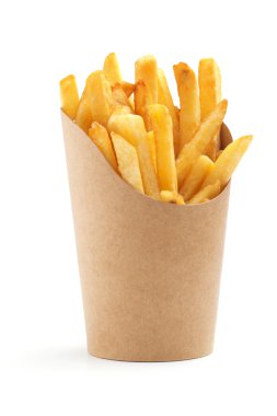 french fries in a paper wrapper