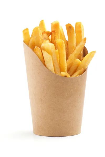 French fries in a paper wrapper — Stock Photo, Image