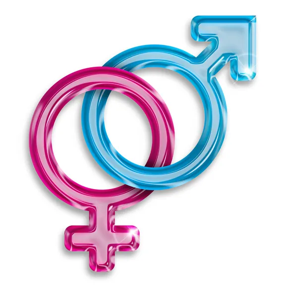 Mannelijke en vrouwelijke geslacht symbolen — Stockfoto
