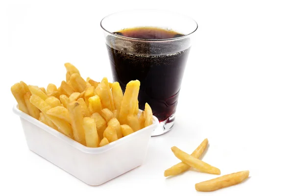 Papas fritas y cola —  Fotos de Stock