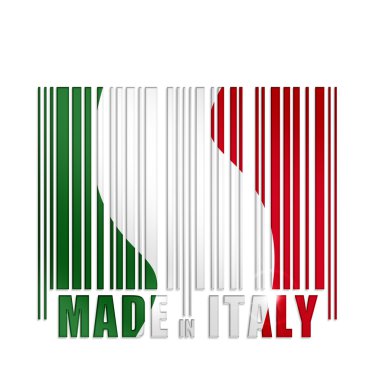 barcode with italian flag clipart